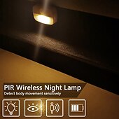 cheap Sensor Night Lights-2/6 pcs LED Motion Sensor Light Battery Operated Wireless Wall Lamp Night Light No Glare Corridor Closet LED Cabinet Door Light