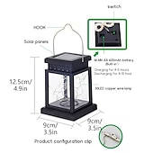 abordables Luces decorativas de Ramadán-ramadan eid luces solares al aire libre linterna impermeable colgante linterna solar rgb / blanco cálido 30leds cadena de luz nocturna para jardín patio navidad fiesta decoración
