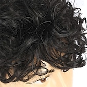 halpa Miesten peruukit-lyhyt kihara miesten musta peruukki pörröinen synteettinen cosplay halloween hiukset peruukki miehille