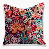 baratos estilo boho-Capa de almofada de lado duplo paisely 4 peças capa de almofada quadrada decorativa macia fronha para sofá quarto qualidade superior mashine lavável