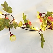 economico Striscie luci ad energia solare-luci solari a forma di foglia di edera, luci a forma di foglia di rosa, luci a sospensione a LED per esterni, artificiali per San Valentino, recinzione da giardino, decorazione da appendere alla parete, illuminazione, luce impermeabile
