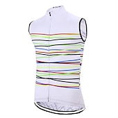 levne Pánské dresy-Pánské Cyklodres Horizontální pásky Bez rukávů Kolo Dres Vrchní část oděvu se 3 zadními kapsami Horská cyklistika Silniční cyklistika Rychleschnoucí Reflexní pásky Zadní kapsa Odvod vlhkosti Sportovní