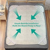 abordables Fournitures pour la maison-Lot de 4 clips de fixation pour draps de lit - sangles élastiques pour supports de draps de lit, pinces pour housses de matelas, organisateurs de couettes et de couvertures