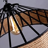 cheap Pendant Lights-30/40 cm Island Design Pendant Light LED Hemp Rope Metal Country Vintage Farmhouse Nordic Style 220-240V