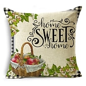 abordables style floral &amp; végétal-été abeille double côté housse de coussin 1 pc doux décoratif carré taie d&#039;oreiller taie d&#039;oreiller pour chambre salon qualité supérieure lavable en machine intérieur coussin pour canapé canapé lit