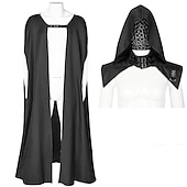 economico Cappotti &amp; Mantelli-Retrò Vintage Punk &amp; Gotico Medievale Mantello Fiera del Ren Strega Medico della peste Vichingo Tinta unica Per uomo Per donna Unisex Vichingo Fantasia Notte di Valpurga Mascherata Feste Adulti