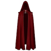 economico Cappotti &amp; Mantelli-Retrò Vintage Punk &amp; Gotico Medievale Mantello Fiera del Ren Strega Medico della peste Vichingo Tinta unica Per uomo Per donna Unisex Vichingo Fantasia Notte di Valpurga Mascherata Feste Adulti