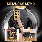cheap Samsung Cases-Phone Case For Samsung Galaxy S24 S23 S21 S20 Ultra Plus FE A54 A34 A14 A71 A51 A31 Note 20 Ultra 10 Plus A12 A32 S25 Ultra Back Cover Portable Ring Holder Magnetic Solid Colored PU Leather