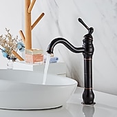 economico Classici-Rubinetto Lavabo Bagno Ottone Antico/Orb/Nichel Spazzolato Girevole Monocomando Rubinetti Vasca Monoforo
