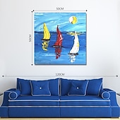 cheap Abstract Paintings-Oil Painting Hand Painted Square Abstract Still Life Modern Stretched Canvas