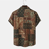 economico Camicia vintage-Per uomo Vintage ▾ Camicia Camicia bohémien Camicia con bottoni Manica corta Di tendenza Originale Informale Informale Giornaliero Primavera estate Collo ripiegabile Bottone giù Blu Viola Verde Caffè