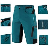 economico Pantaloncini, calzamaglie e pantaloni da uomo-WOSAWE Pantaloncini da uomo in mountain bike con pantaloncini da uomo imbottiti cinguali imbottiti rimovibili in ciclismo in poliestere estate in bici imbottiti