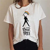abordables Fierté-Défilé de la fierté Fierté LGBT Fierté gai Drapeau arc-en-ciel Manches Ajustées Anime Dessin Animé Animé Harajuku Art graphique Kawaii Pour Couple Homme Femme Adulte Rentrée scolaire Estampage à chaud