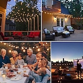 economico Striscie luci ad energia solare-elegante festa di ricevimento di nozze luci a globo per esterni luci solari a led per matrimonio 6m-30 lampadine 5m-20 lampadine luci da giardino per matrimonio impermeabili per layout di festa di
