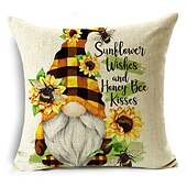 abordables style floral &amp; végétal-été abeille double côté housse de coussin 1 pc doux décoratif carré taie d&#039;oreiller taie d&#039;oreiller pour chambre salon qualité supérieure lavable en machine intérieur coussin pour canapé canapé lit