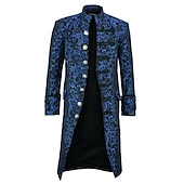 cheap Outerwear-Vintage Medieval 19th Century Party Costume Masquerade Ren Faire Prince Plus Size Nobleman Sheath / Column Men&#039;s Pirate Fantasy Royal Adults&#039; Spring Fall &amp; Winter