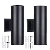 economico applique da esterno-l.t luci 30 cm applique da parete per esterni lampada da parete a led impermeabile nera muta su e giù pannocchia in alluminio luminoso adatta per grondaia del giardino garage ac85-265v