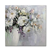 お買い得  花/植物画-ハング塗装油絵 手描きの 方形 静物画 花柄 / 植物の 近代の 内枠を含めます