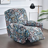 cheap Recliner Chair Cover-Stretch Recliner Covers Slipcover Graphic Print Anti-Slip Fitted Cover Couch Furniture Protector with Elastic Bottom(Include 1 Backrest Cover, 1 Seat Cover, 2 Armrest Cover)