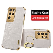 cheap Samsung Cases-Phone Case For Samsung Galaxy S24 S23 S21 S20 Ultra Plus FE A54 A34 A14 A71 A51 A31 Note 20 Ultra 10 Plus A12 A32 S25 Ultra Back Cover Portable Ring Holder Magnetic Solid Colored PU Leather