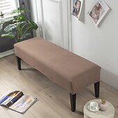 cheap Ottoman Cover-100% Dining Bench Cover Burgundy Removable Bench Slipcover Spandex High Stretch Bench Seat Furniture Protector Dining Chair Slipcovers for Living Room and Kitchen