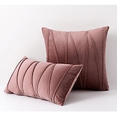 billige Trender innen puter-dekorative kasteputer putetrekk stripet fløyel moderne dekorative solide putetrekk putevar myk koselig til seng sofa sofa bil stue rosa blå salvie grønn brent oransje