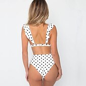 preiswerte Vintage-Bademode-Tupfen Retro Vintage 1950er Bademode Badeanzug Tupfen Damen Maskerade Party / Abend Junggesellinnenabschiedsparty Erwachsene Oberteil Shorts