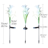 voordelige Landschapsverlichting-4-kops zonne-led leliebloemlampen, zonne-tuinverlichting voor buiten, RGB-kleur, waterdicht, 600 mAh, tuin, gazon, bruiloftsdecoratie 1/2 stuks