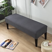cheap Ottoman Cover-100% Dining Bench Cover Burgundy Removable Bench Slipcover Spandex High Stretch Bench Seat Furniture Protector Dining Chair Slipcovers for Living Room and Kitchen