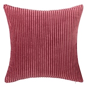 cheap Textured Throw Pillows-Decorative Toss Pillows Corduroy Pillow Cushion Cover Bedside Sofa Back Cushion Office Lumbar Solid Color Pillow Cover Without Core Pink Blue Sage Green Purple Yellow
