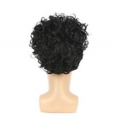 halpa Miesten peruukit-lyhyt kihara miesten musta peruukki pörröinen synteettinen cosplay halloween hiukset peruukki miehille