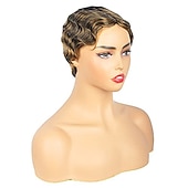 economico Parrucche di altissima qualità-breve pixie cut parrucche per le donne nere mamma parrucca parrucche brasiliane dei capelli umani dito ocean wave parrucca remy parrucca di capelli umani a buon mercato parrucca per il partito