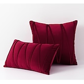 billige Trender innen puter-dekorative kasteputer putetrekk stripet fløyel moderne dekorative solide putetrekk putevar myk koselig til seng sofa sofa bil stue rosa blå salvie grønn brent oransje