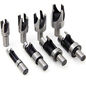 cheap Drill Bit Set-8pcs Round Shank 3/8(9.5mm) Carpentry Wood Plug Cutter Straight Tapered Claw Type Drill Bit Set 6mm 10mm 13mm 16mm Wood Drill