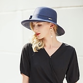 voordelige Feesthoeden-leuke Style Bruiloft Poly / katoenmix hoed met Sjerp / Lint / Veters / Gevlochten bandje 1 stuk Casual / Verjaardag / Melbourne Cup Helm