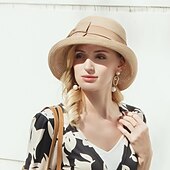 preiswerte Partyhut-Böhmische Strand-Strohkopfbedeckung / Strohhüte mit Satinschleife lässig / Urlaubskopfbedeckung / Sonnenschutz