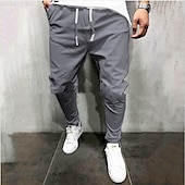 preiswerte Freizeithosen-Herren Jogginghose Jogger Hose Hosen Abgeschnittene Hose Freizeithose Kordelzug Elastische Taille Feste Farbe Komfort Schnelltrocknend Täglich Strassenmode Modisch Brautkleider schlicht Lockere
