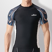 abordables Lycra de surf-Homme Maillot Anti UV Tee-shirt de Baignade Protection solaire UV UPF50+ Séchage rapide Manches Courtes Tee-shirts anti-UV, tops thermiques Top Natation Surf Plage Sports nautiques Imprimé Eté