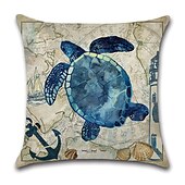 cheap Animal Style-1pc Throw Pillow Cover Ocean Tutle Animal Zipper Traditional Classic Outdoor Cushion for Sofa Couch Bed Chair