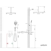 abordables Douches de plafond de luxe-Ensemble de robinets de douche noir mat de 16 pouces, système de douche dissimulé à effet de pluie en laiton massif avec 3 fonctions, ensemble combiné de douche à main monté au plafond avec corps de valve et garniture