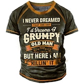 halpa Miesten hauskat T-paidat-Miesten Sukupuolineutraali Kirjain Graafiset tulosteet T-paita Slogan T-paidat Grumpy Old Man T-paita Lyhythihainen T-paita 3D-tulostus Tiukka pyöreä kaula-aukko Paita Urheilu Suunnittelija Vapaa-aika