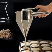 economico Attrezzatura da bar-imbuto a pistone in acciaio inox con supporto imbuto dosatore panna per cupcake al cioccolato strumento palline di polpo utensili da cucina