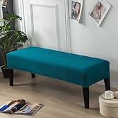 cheap Ottoman Cover-100% Dining Bench Cover Burgundy Removable Bench Slipcover Spandex High Stretch Bench Seat Furniture Protector Dining Chair Slipcovers for Living Room and Kitchen