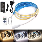 halpa COB-nauhavalot-2~5m cob led-nauhavalo 640/960/1600 ledit 10mm lämmin valkoinen punainen sininen keltainen 12v kaapin alle meikkipeili makuuhuone keittiö