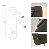 economico Luci da parete-9w moderna applique da parete a led applique da parete per interni riflettore da lettura a led con interruttore 350 girevole 2 in 1 5w riflettore da parete lampada da parete a led per camera da letto