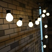 abordables Guirlandes solaires-Guirlande lumineuse LED solaire d&#039;extérieur élégante pour réception de mariage, fête, rétro, G50, étanche, 5 m, 3 m, guirlande lumineuse LED, Noël, mariage, fleur, rue, jardin, extérieur, décoration,