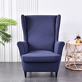 cheap Armchair Cover &amp; Armless Chair Cover-Solid Color Stretch Wingback Chair Cover Burgundy Wing Chair Slipcovers Spandex Fabric Wingback Armchair Cover with Seat Cushion Cover for Living Room BedroomFit