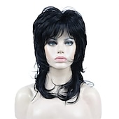 abordables Perruques Synthétiques Sans Bonnet-shaggy couches perruque longueur d&#039;épaule femmes perruque avec une frange de cheveux perruque de cheveux synthétiques de qualité supérieure pour les femmes