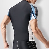 abordables Lycra de surf-Homme Maillot Anti UV Tee-shirt de Baignade Protection solaire UV UPF50+ Séchage rapide Manches Courtes Tee-shirts anti-UV, tops thermiques Top Natation Surf Plage Sports nautiques Imprimé Eté