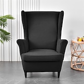 cheap Armchair Cover &amp; Armless Chair Cover-Solid Color Stretch Wingback Chair Cover Burgundy Wing Chair Slipcovers Spandex Fabric Wingback Armchair Cover with Seat Cushion Cover for Living Room BedroomFit